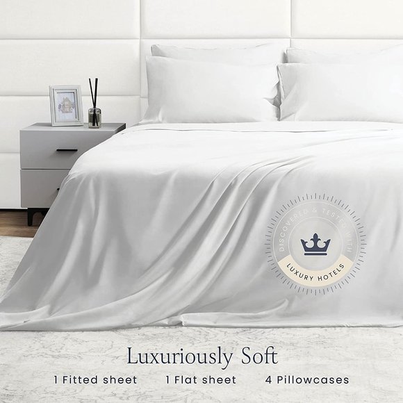 Luxury 6 Piece Bed Sheets  Secure-Fit Deep Pocket Sheets - Picture 3 of 10